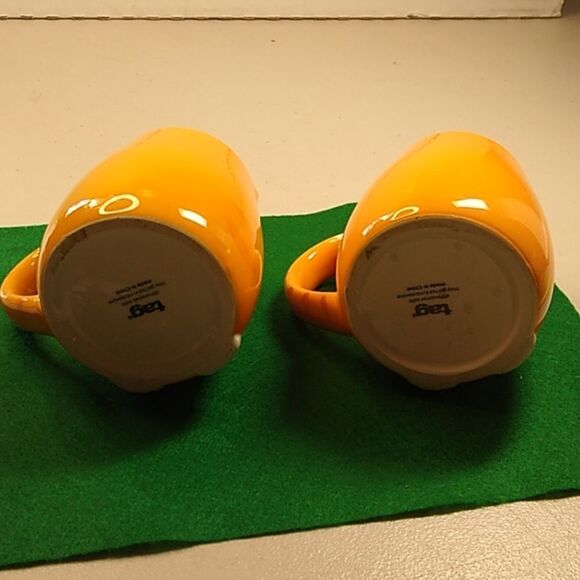 Tag Orange 3D Ceramic Cat w/ Whiskers Ears Feet Tail as Handle Kitch - Picture 6 of 11